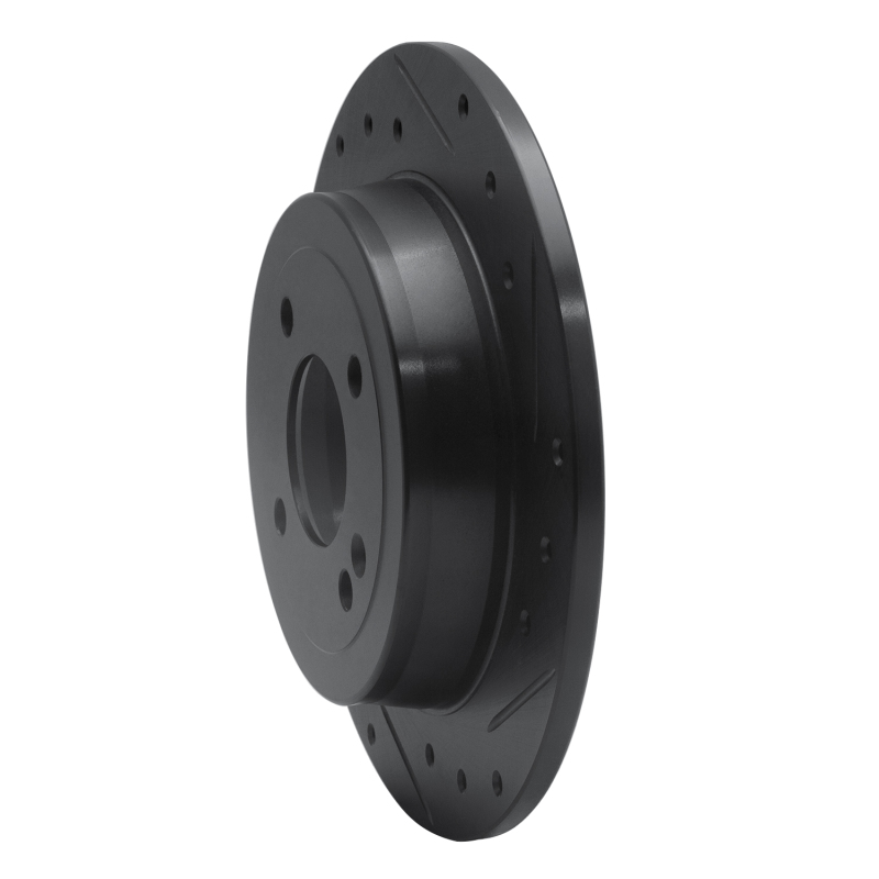 Dodge Attitude Brake Rotor (1) - Rear Right - R1 Concepts - Drilled & Slotted - Black - `12-`25